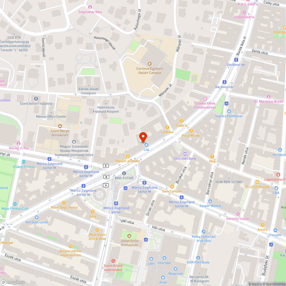 táblajavítás - Bartók Béla út 43-47 bejelentés helye