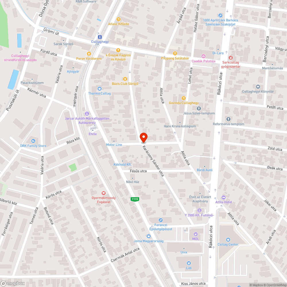 III. Karácsony Sándor utca - Kurszán utca kereszteződés víznyelői bejelentés helye