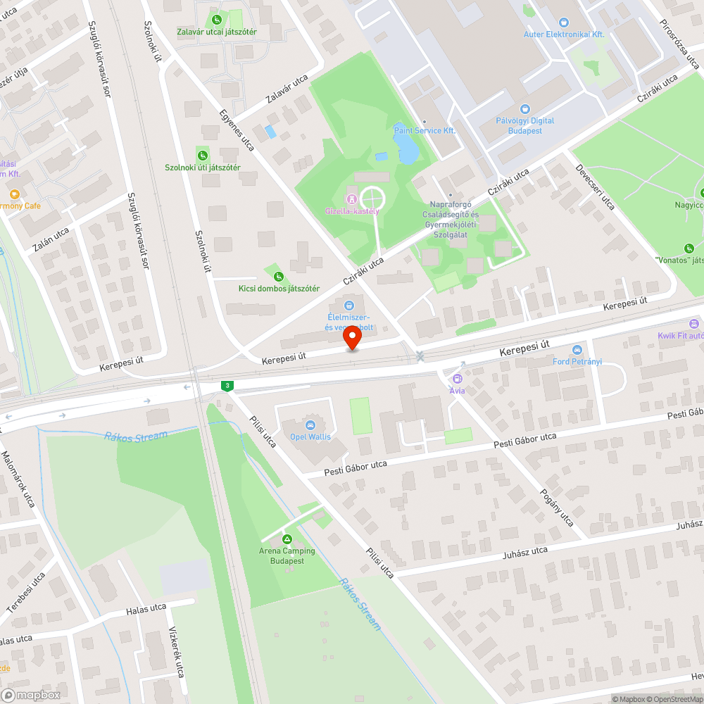 Elütött cica bejelentés helye