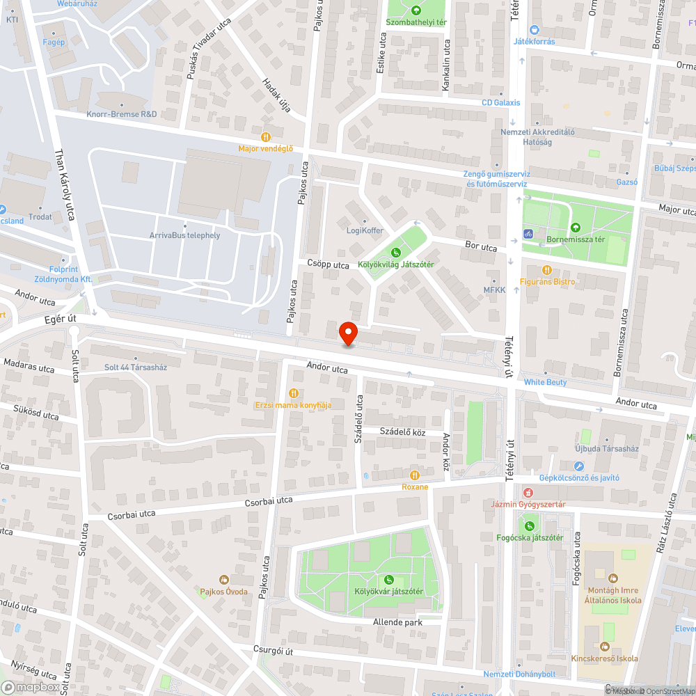 Andor utcai víznyelők bejelentés helye