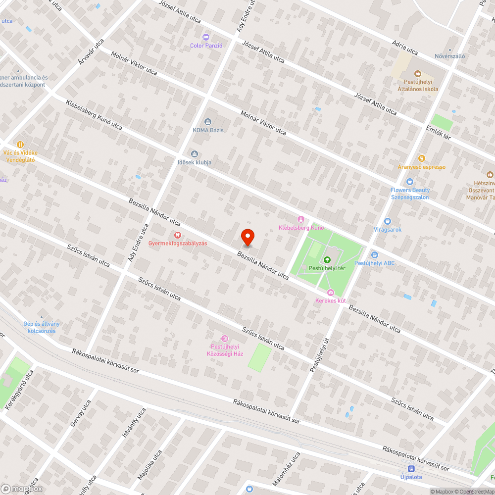 Elhagyott autó bejelentés helye