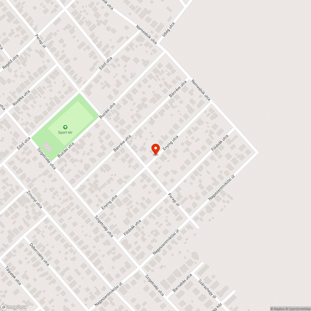 XVII kerület Enying utca kátyúi bejelentés helye