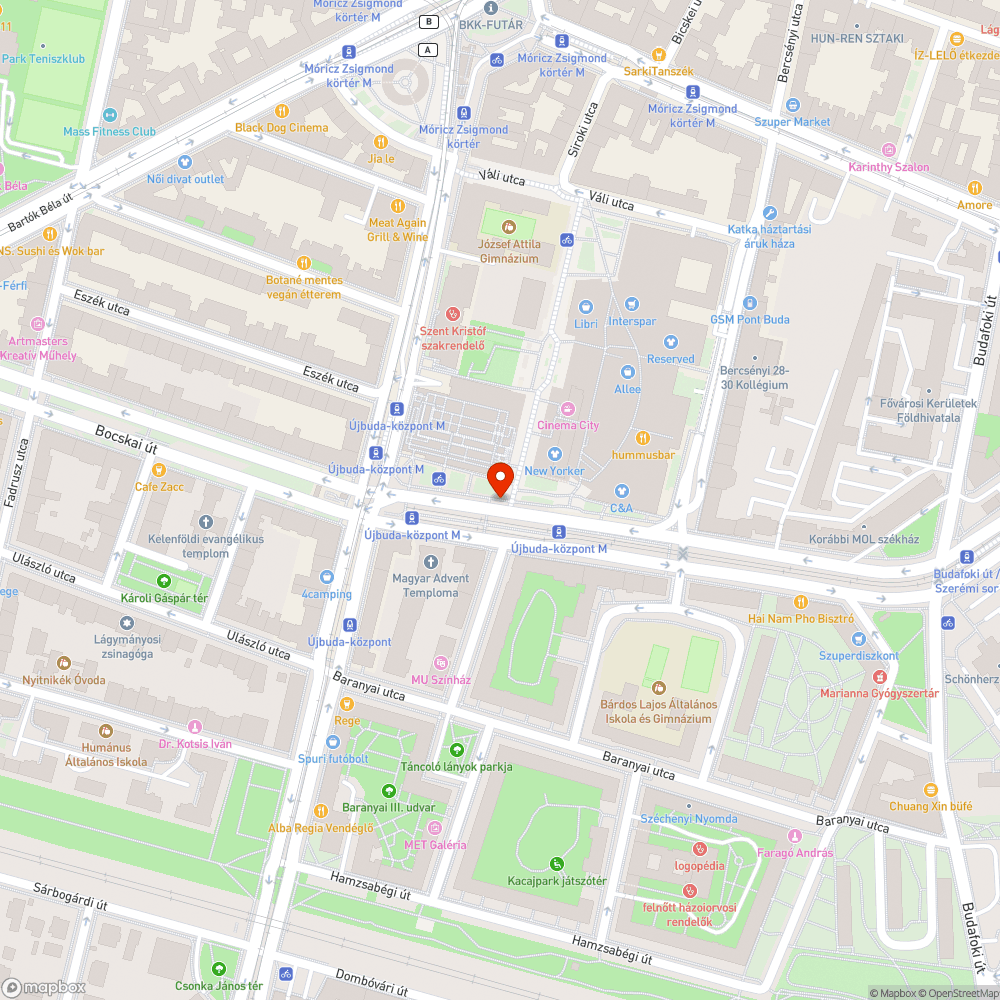 Kezdetleges kátyú bejelentés helye