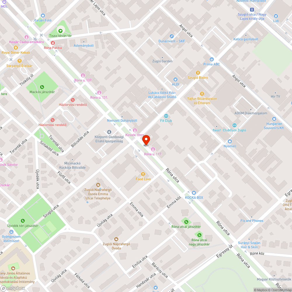 Ősmocsok a fizetős parkolóban Róna utca közepén bejelentés helye