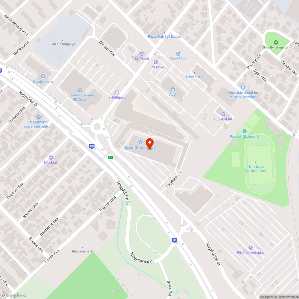 Elhagyott autó bejelentés helye