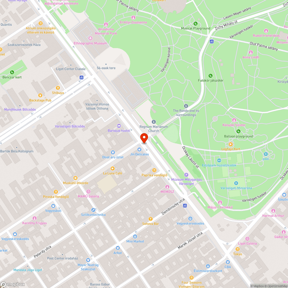 Dózsa György út régi mosdó bejelentés helye