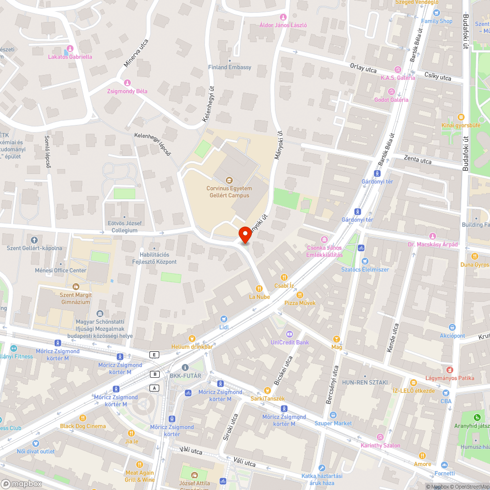 Leszűkített járda bejelentés helye