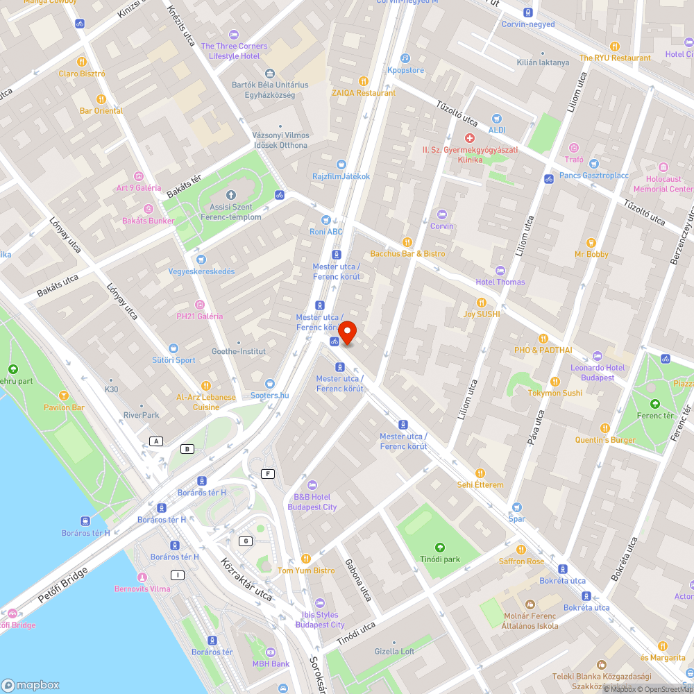 Mester utca és Körút kereszteződésében villamos sínek bejelentés helye