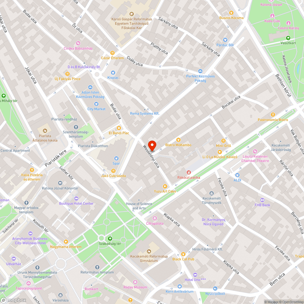 Üres fahelya Bocskai utcán bejelentés helye