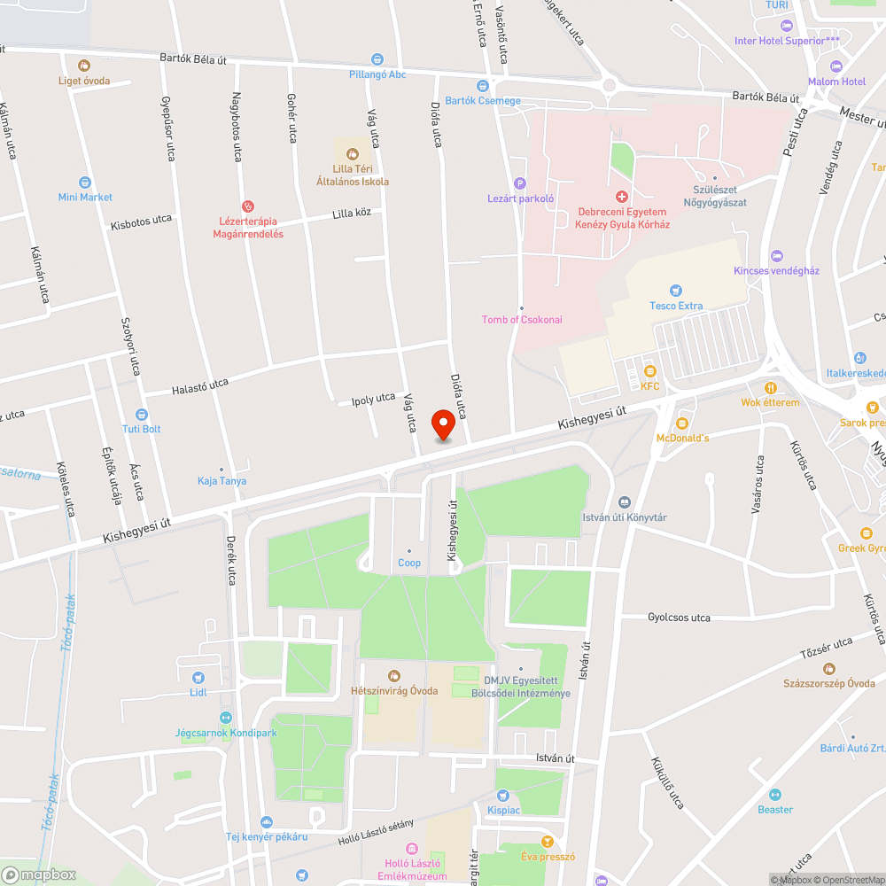 Eldugult bejelentés helye