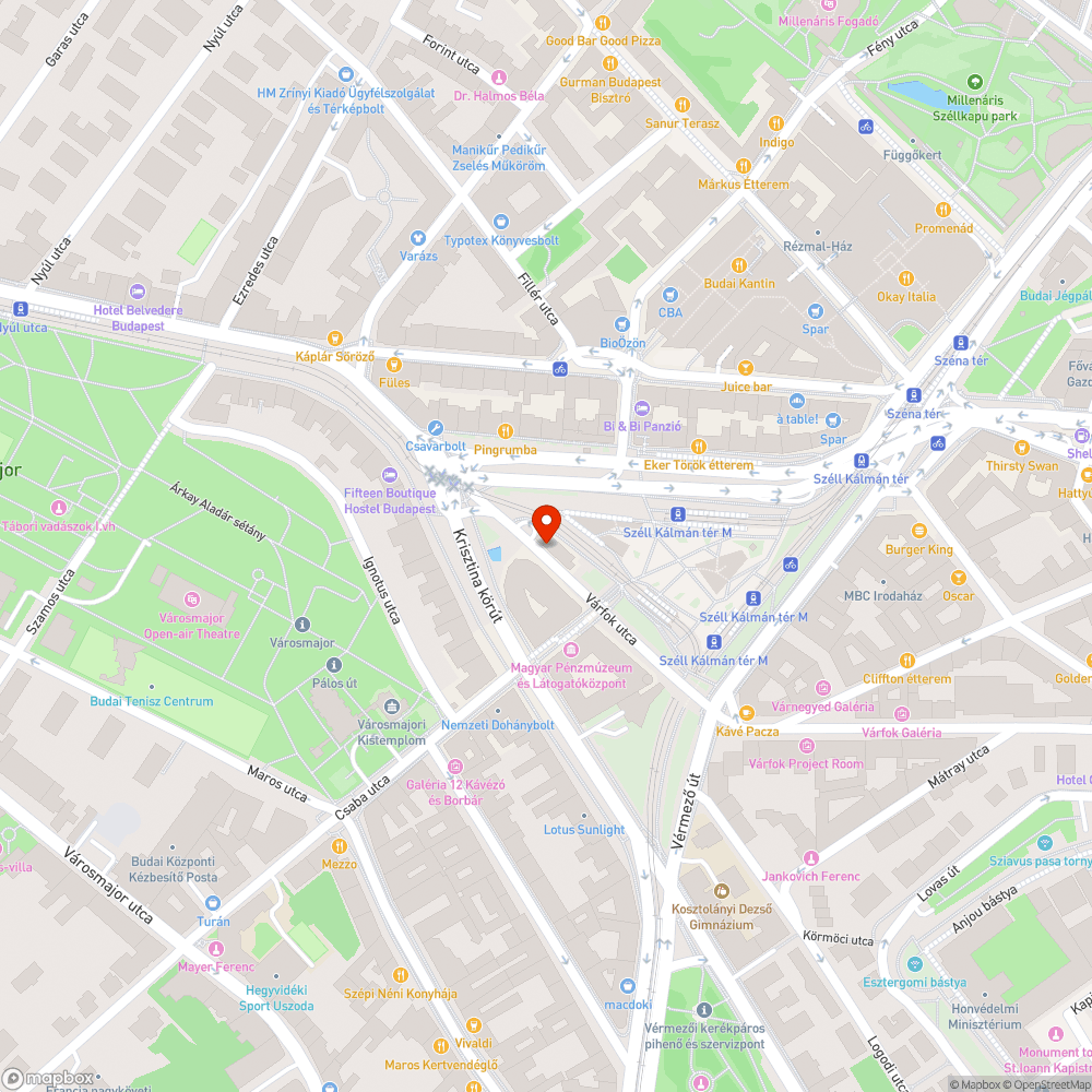 Buszmegállóban lesüllyedt burkolat bejelentés helye