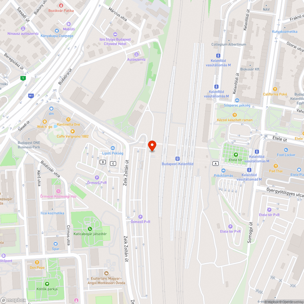 Kelenföld vasútállomás aluljáró szeméttároló bejelentés helye