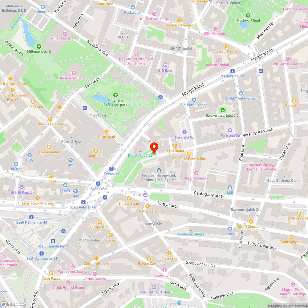 Graffitivel borított fal a park mellett bejelentés helye