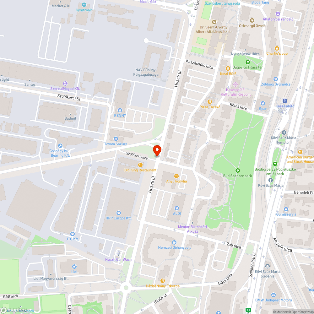 Veszélyes gyalogátkelő bejelentés helye