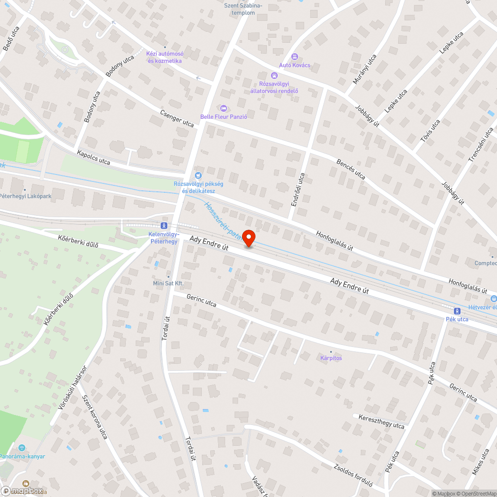 Elszakadt, lógó drót bejelentés helye