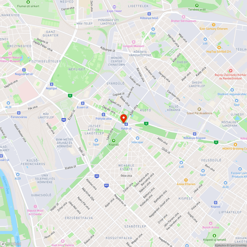 Kivágott fa az Üllői út mentén bejelentés helye