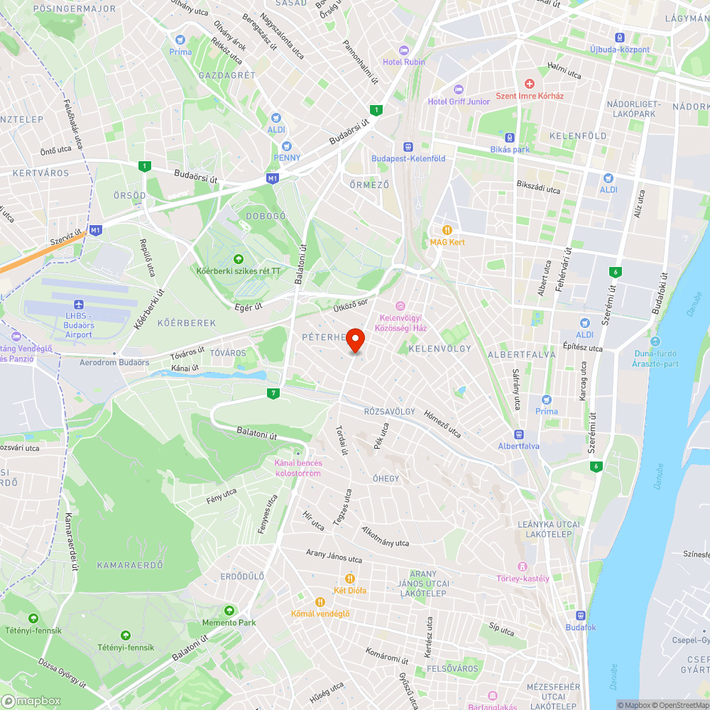 Megsüllyedt útszakasz/kátyú bejelentés helye