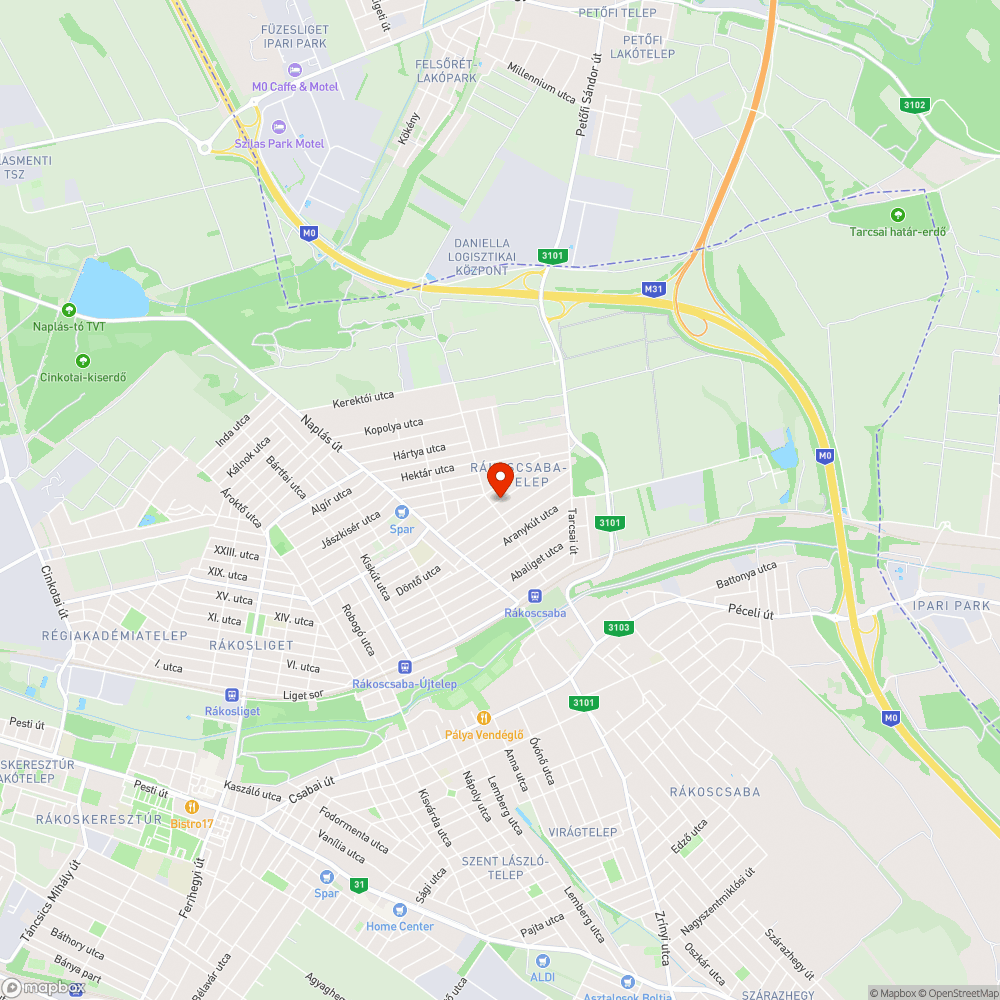 Javításra szoruló vízelvezető árok bejelentés helye