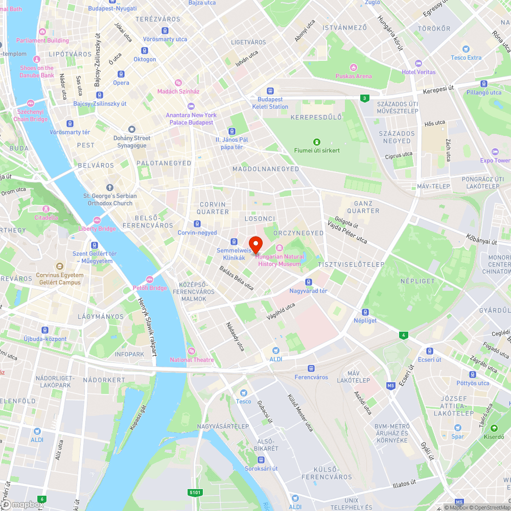 Életveszélyes kátyu lyuk tátong az Üllői-Lenhossék utca sarkán bejelentés helye