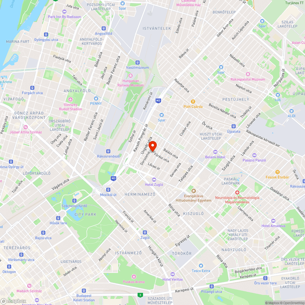 Mély kátyu bejelentés helye