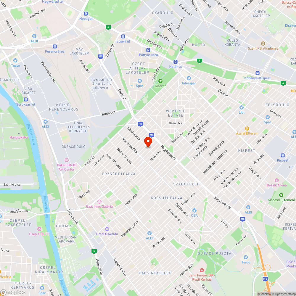 Csatornarácsok (SOK) hosszirányban a Köteles utcában bejelentés helye