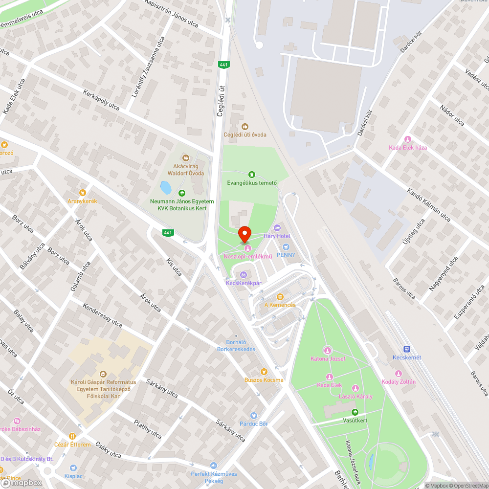 Közvilágítási hiba/hiány a Noszlopy parkban bejelentés helye