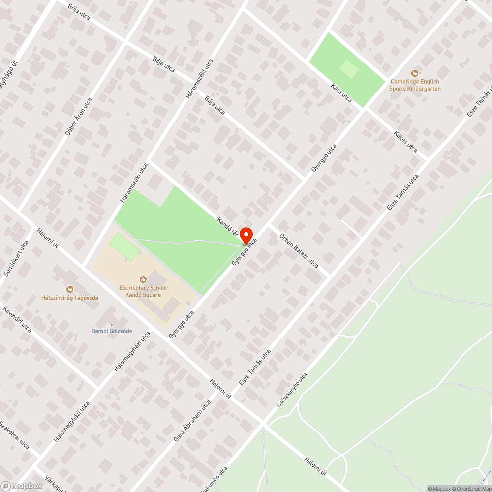 Széttört úttest a Kandó tér sarkán bejelentés helye