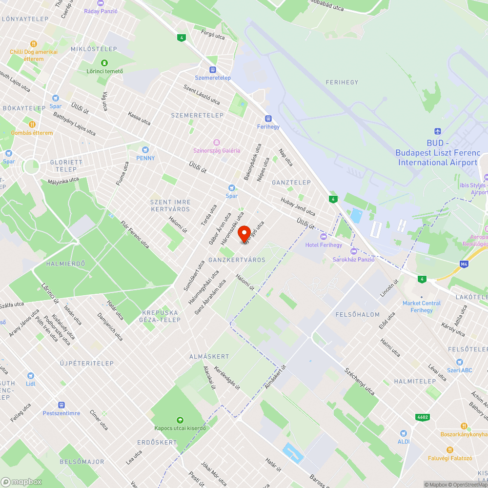 Kátyú a Gyergyó utcában bejelentés helye