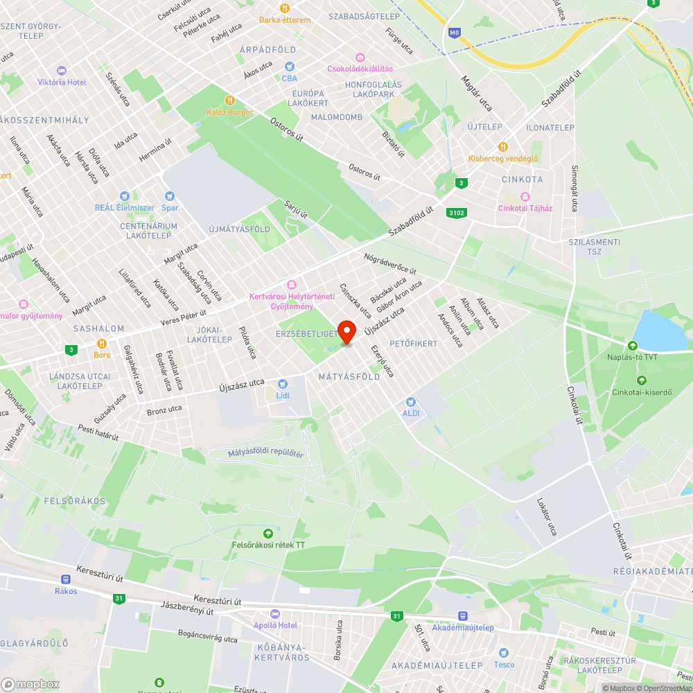 Balesetveszélyes bicikliút Mátyásfoldon bejelentés helye