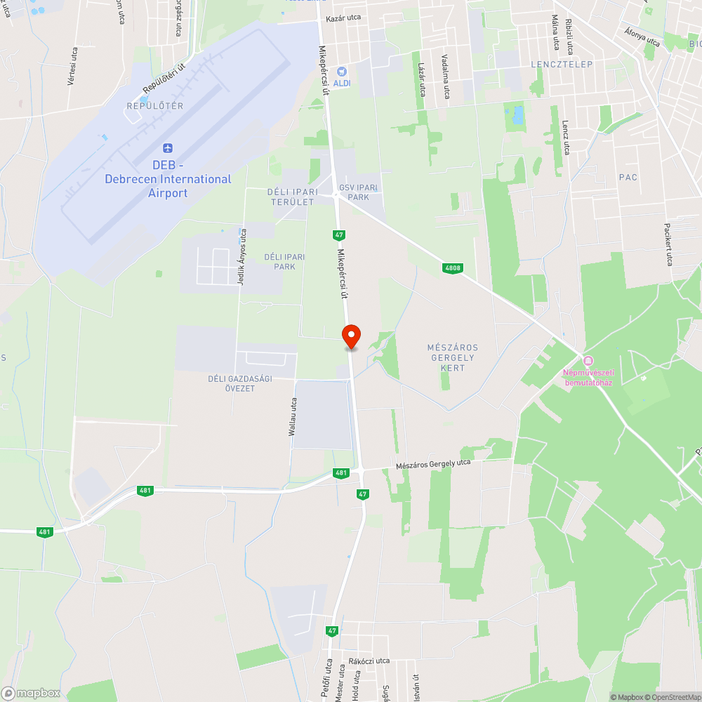 Kiszáradt fa a 47-es főút mellett bejelentés helye