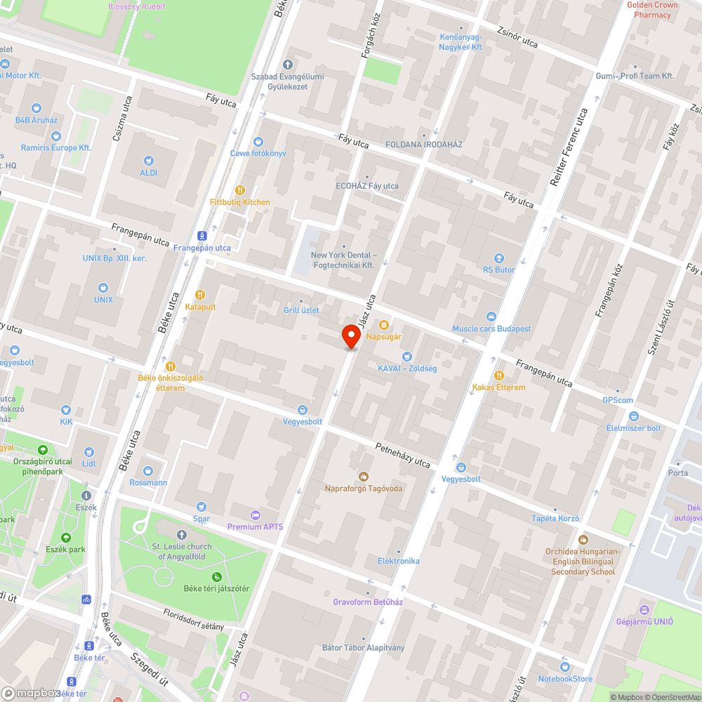 XIII. Jász u 63 - *** zavaró működése bejelentés helye