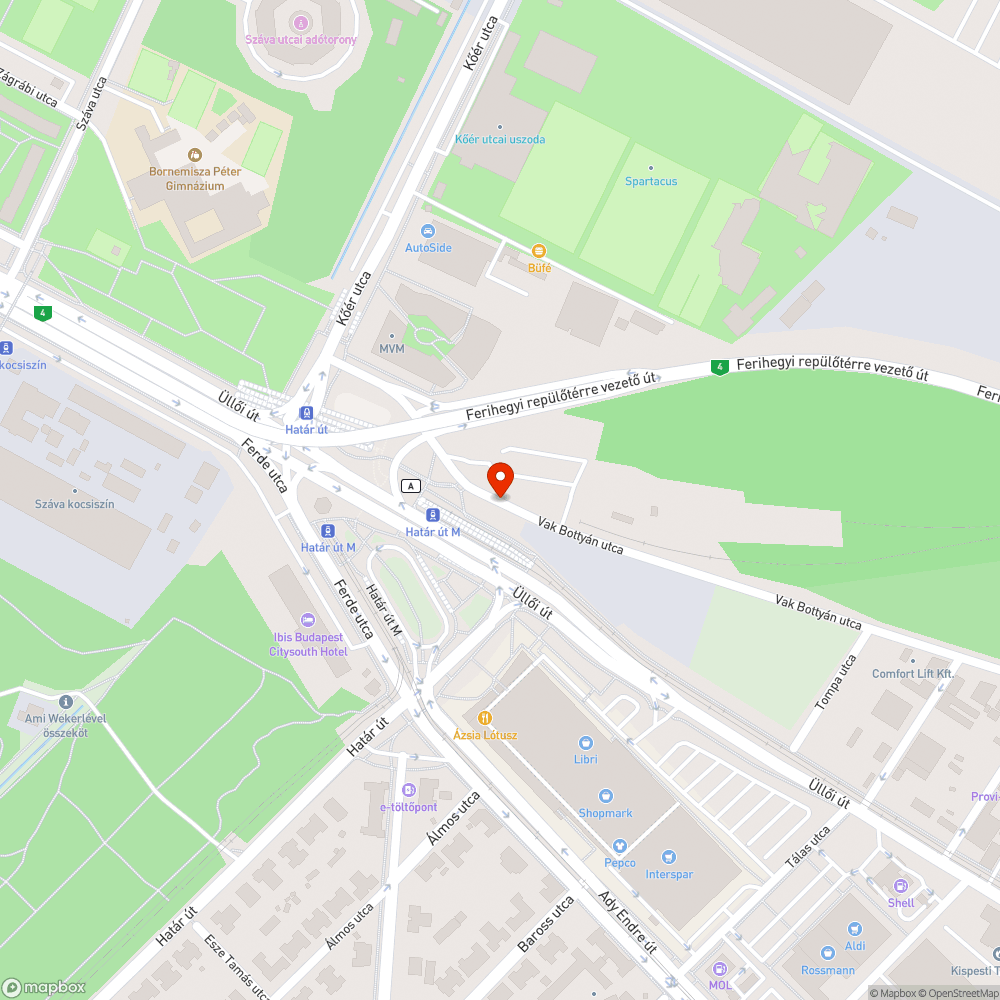 Lefűrészelt korlátok visszaépítése a Határ útnál bejelentés helye