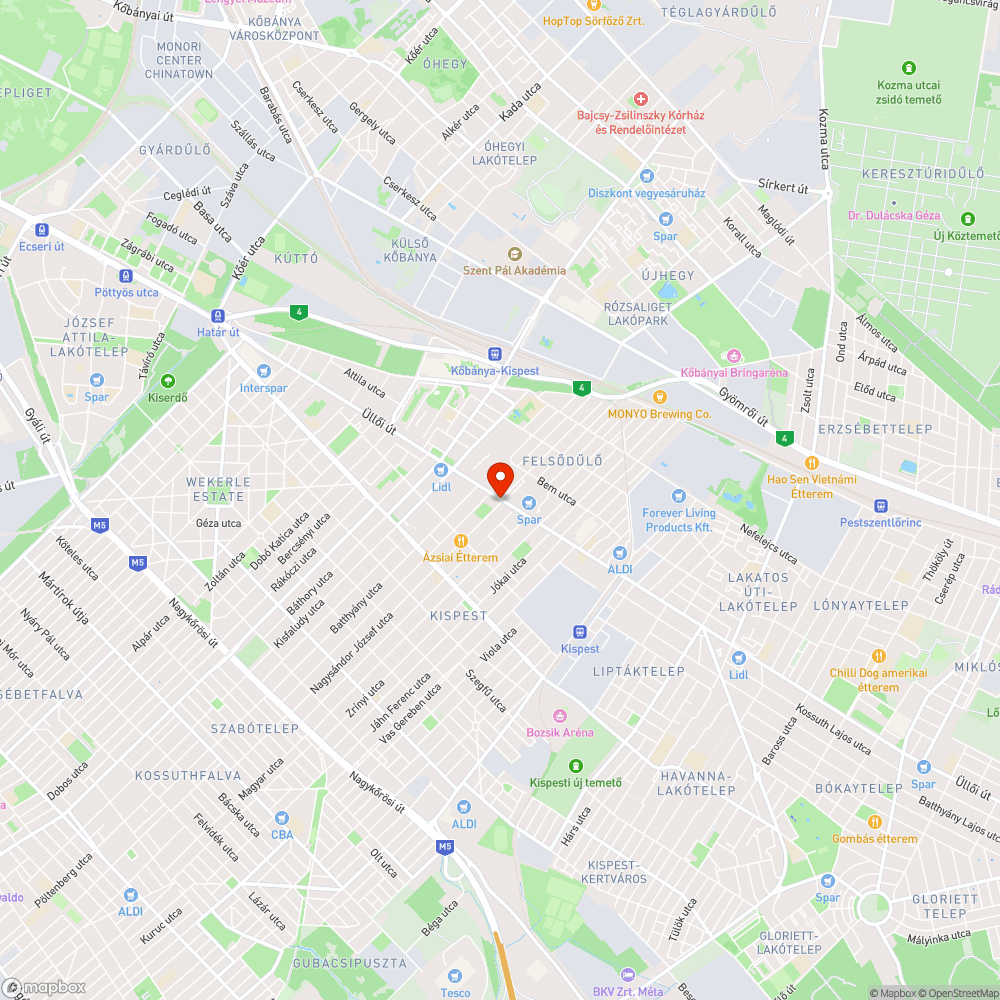 Hiányzó fa - Üllői út # Nagysándor József utca bejelentés helye