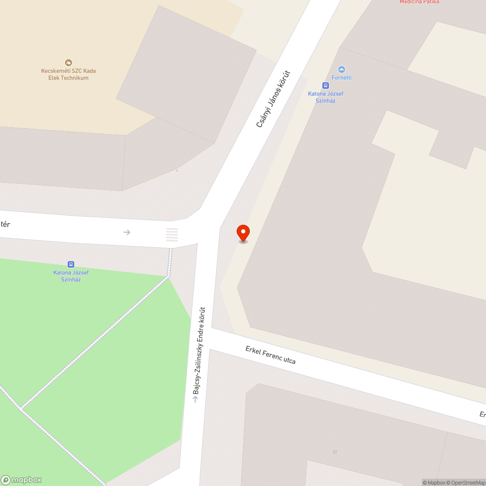 Felgyűrődött aszfalt a Katona József tér - Csányi János körúti kanyarban - ÚJRAKÜLDVE bejelentés helye