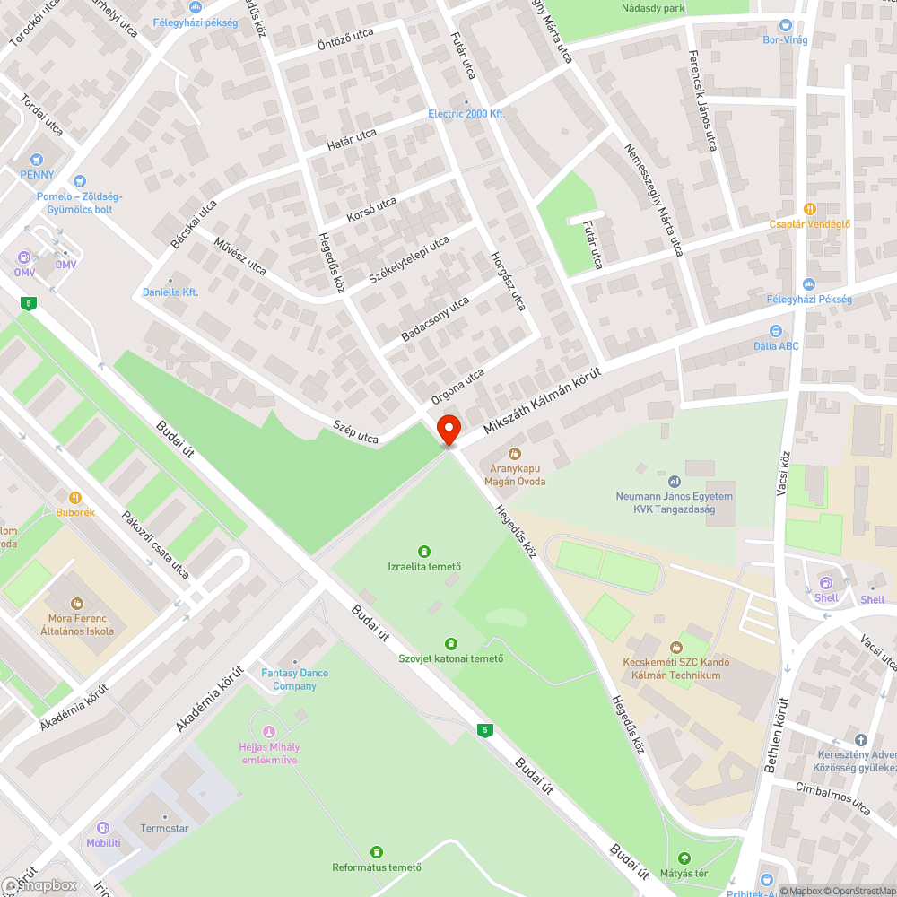 Aszfaltburkolat hiánya a Hegedűs köznél - ÚJRAKÜLDVE bejelentés helye