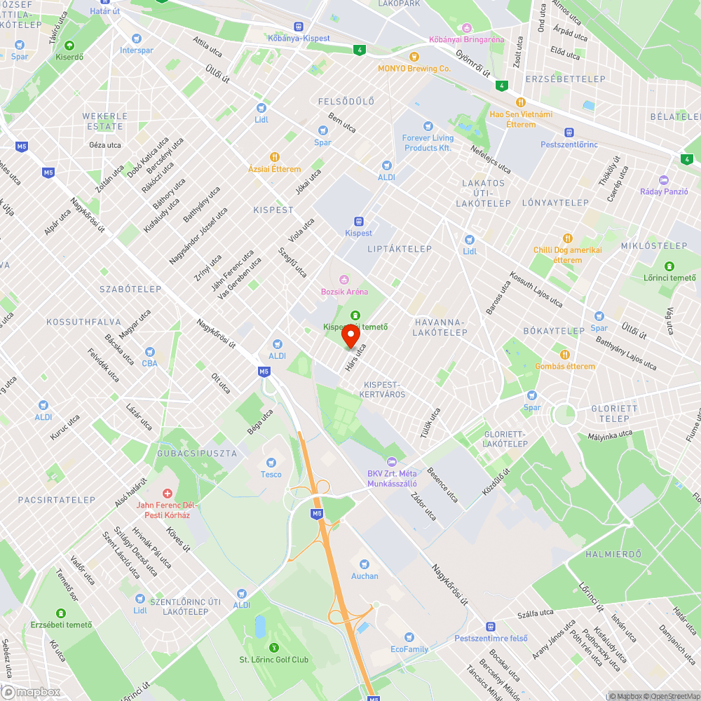 Buszmegálló - Kassa utca bejelentés helye