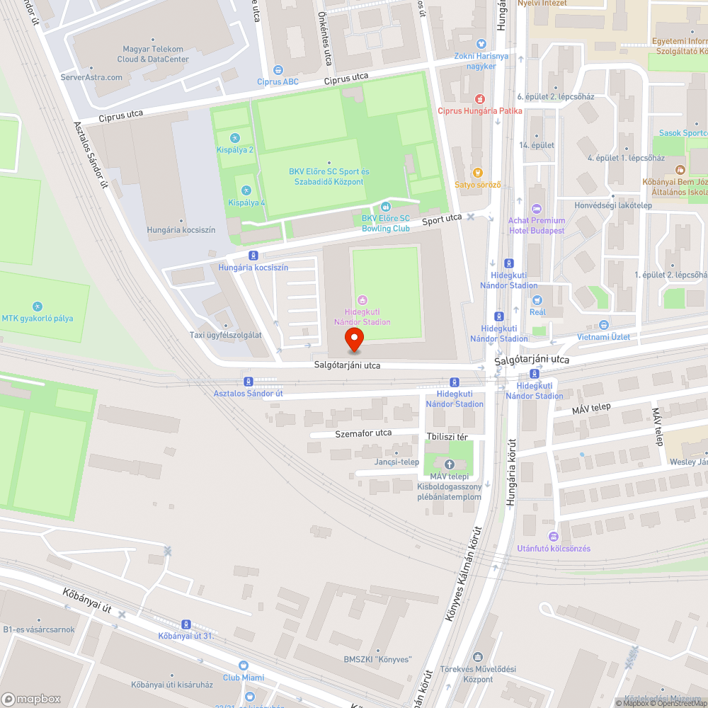 Kátyúk bejelentés helye