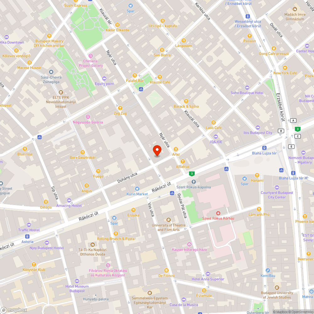 Balesetveszélyes járda a Dohány utcában bejelentés helye