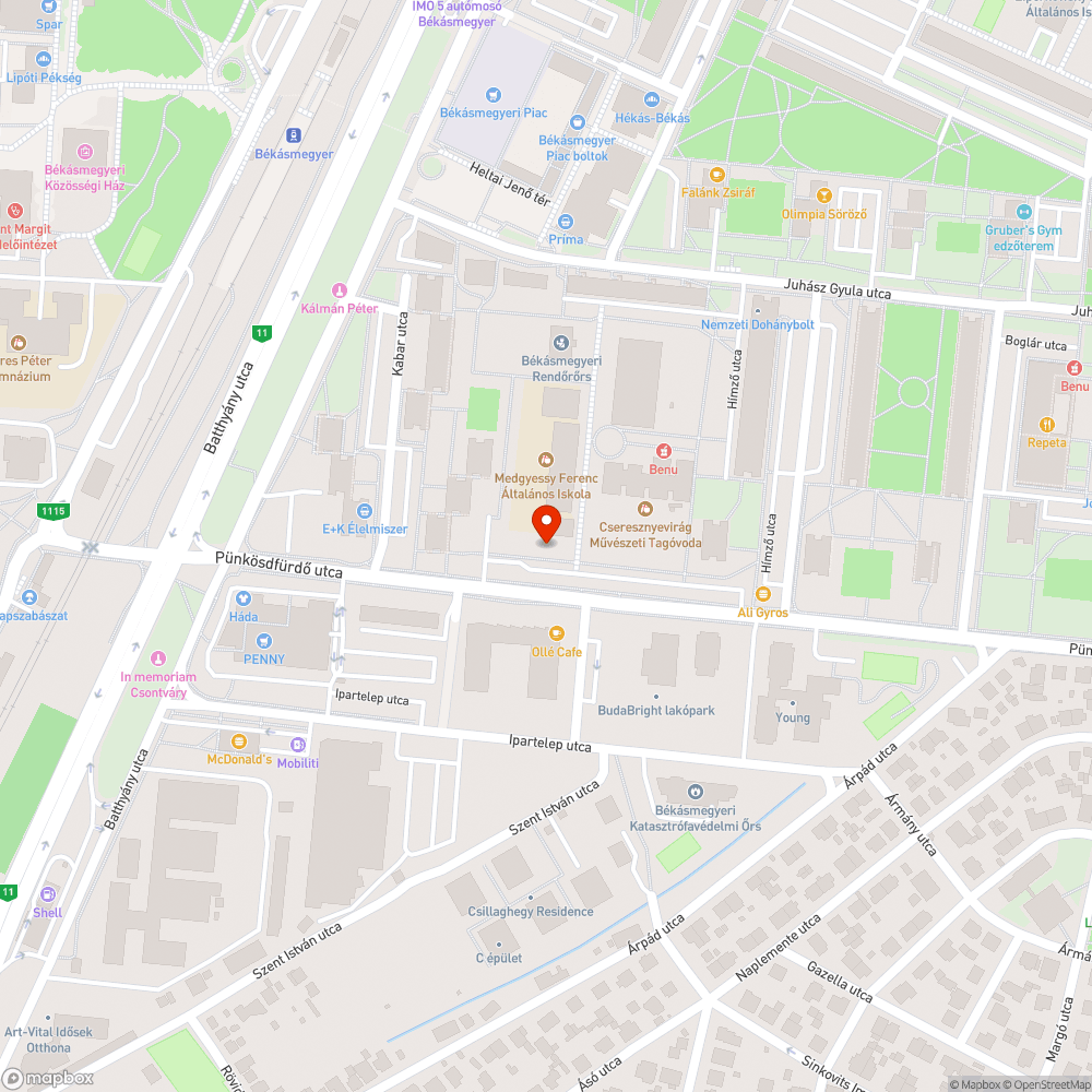 Kátyúk bejelentés helye