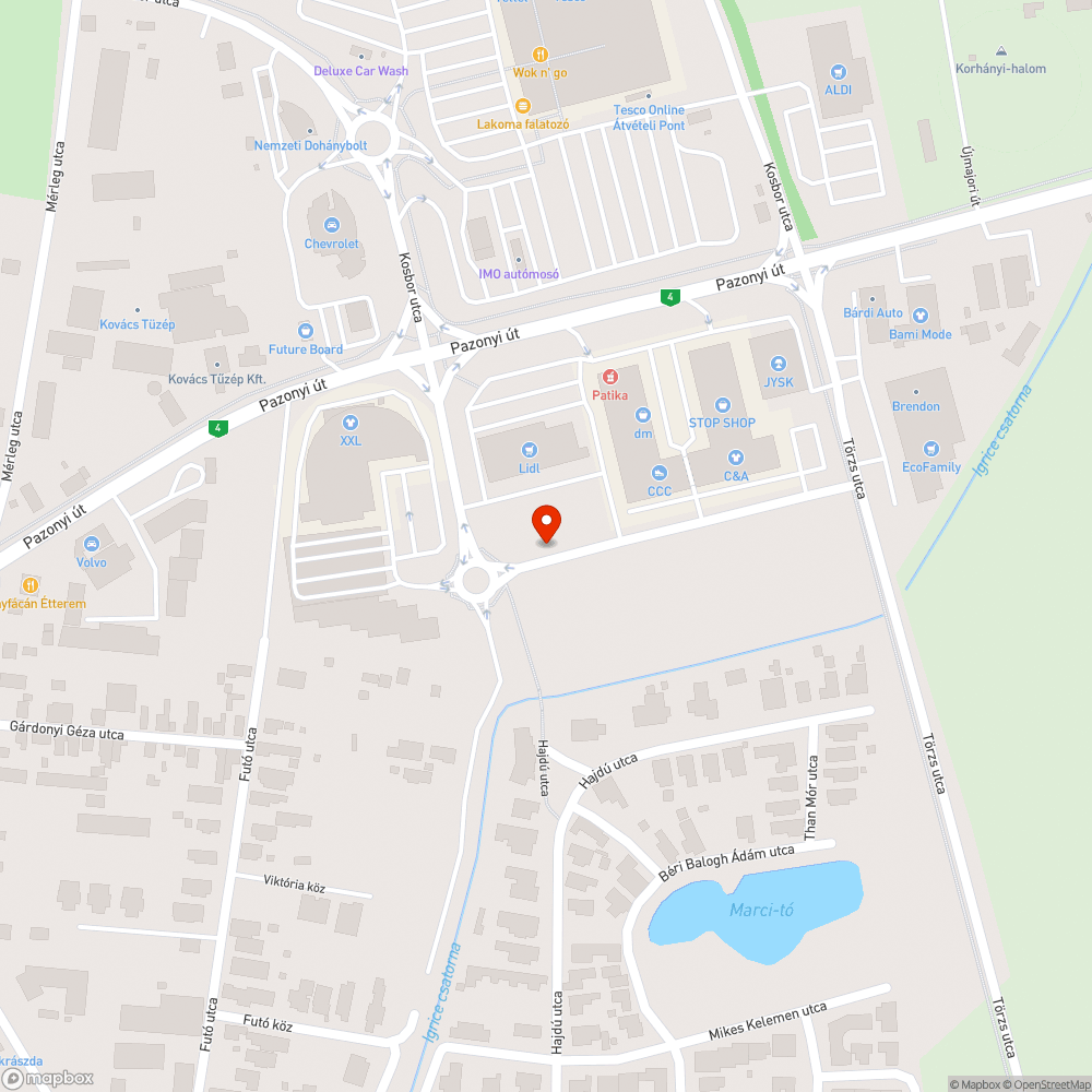 kátyú bejelentés helye