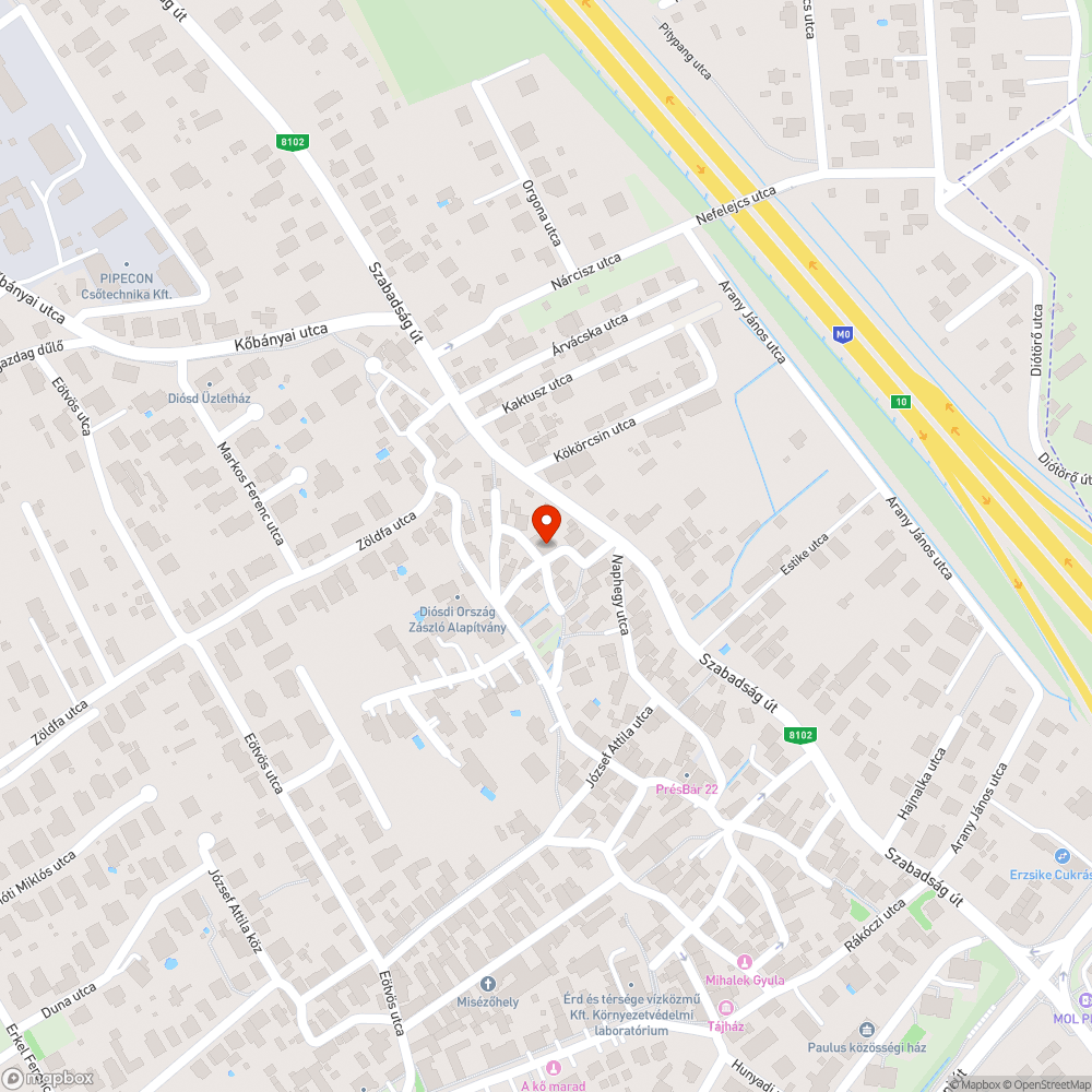 Kátyú az úton bejelentés helye