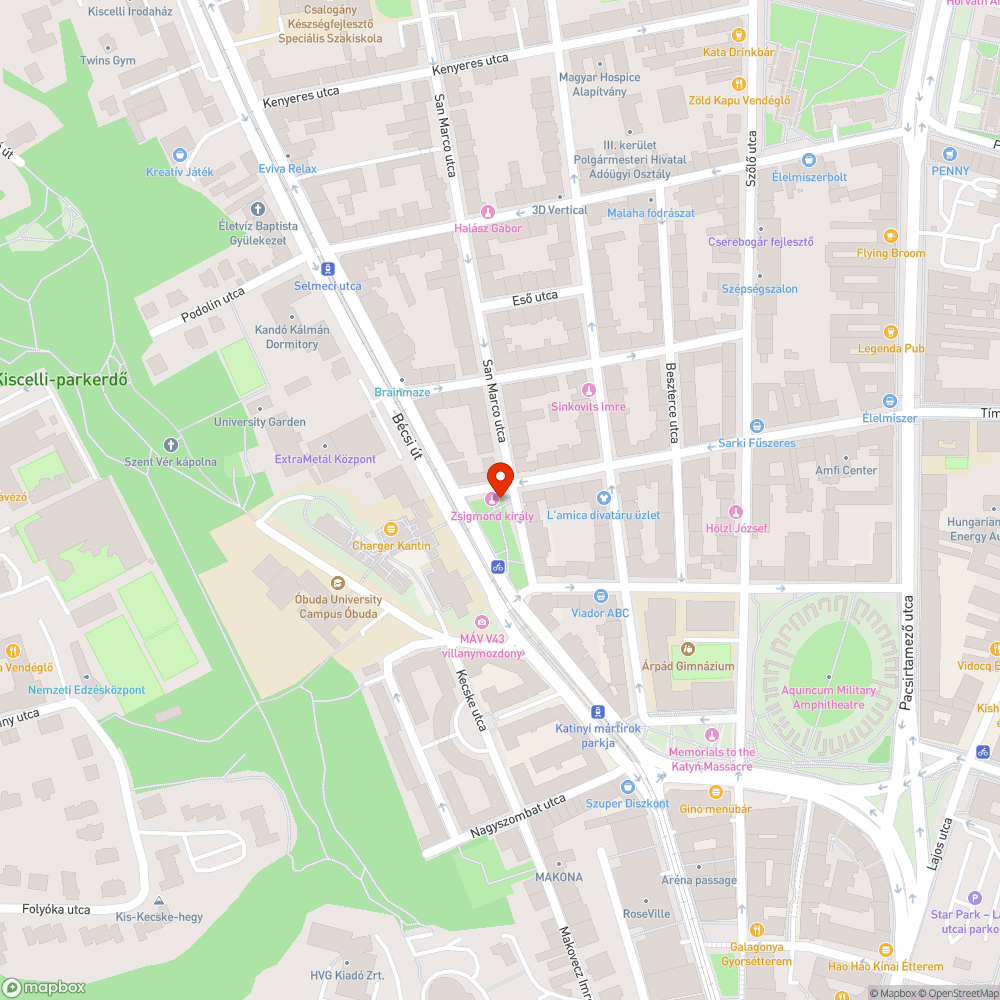 ÓE Park szemét bejelentés helye