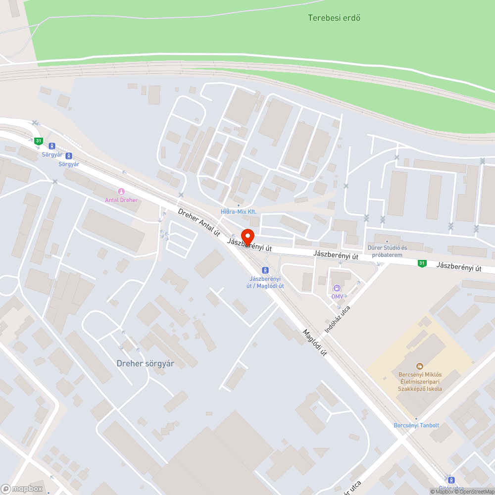 Üres közműoszlop bejelentés helye