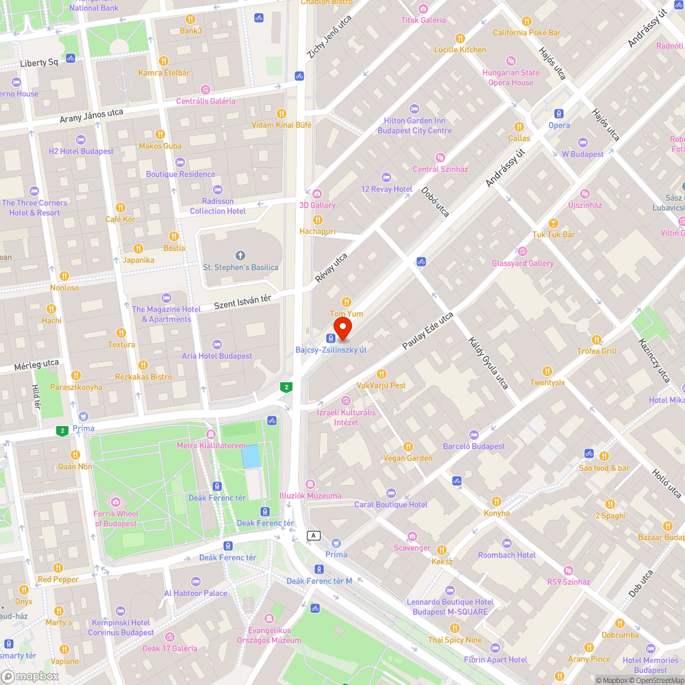 Cigarettacsikkek farácsokon az Andrássy úton bejelentés helye