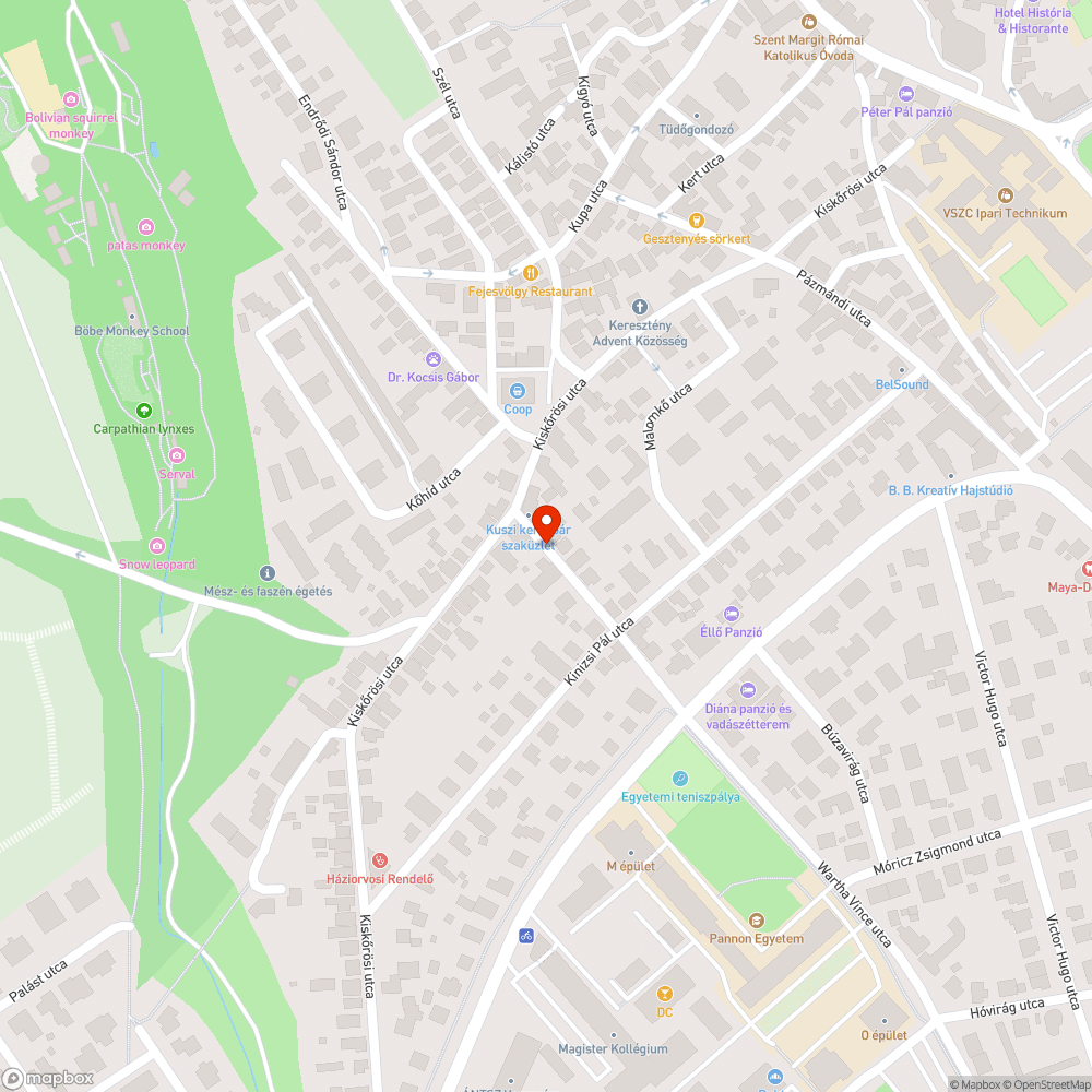 Kátyú bejelentés helye