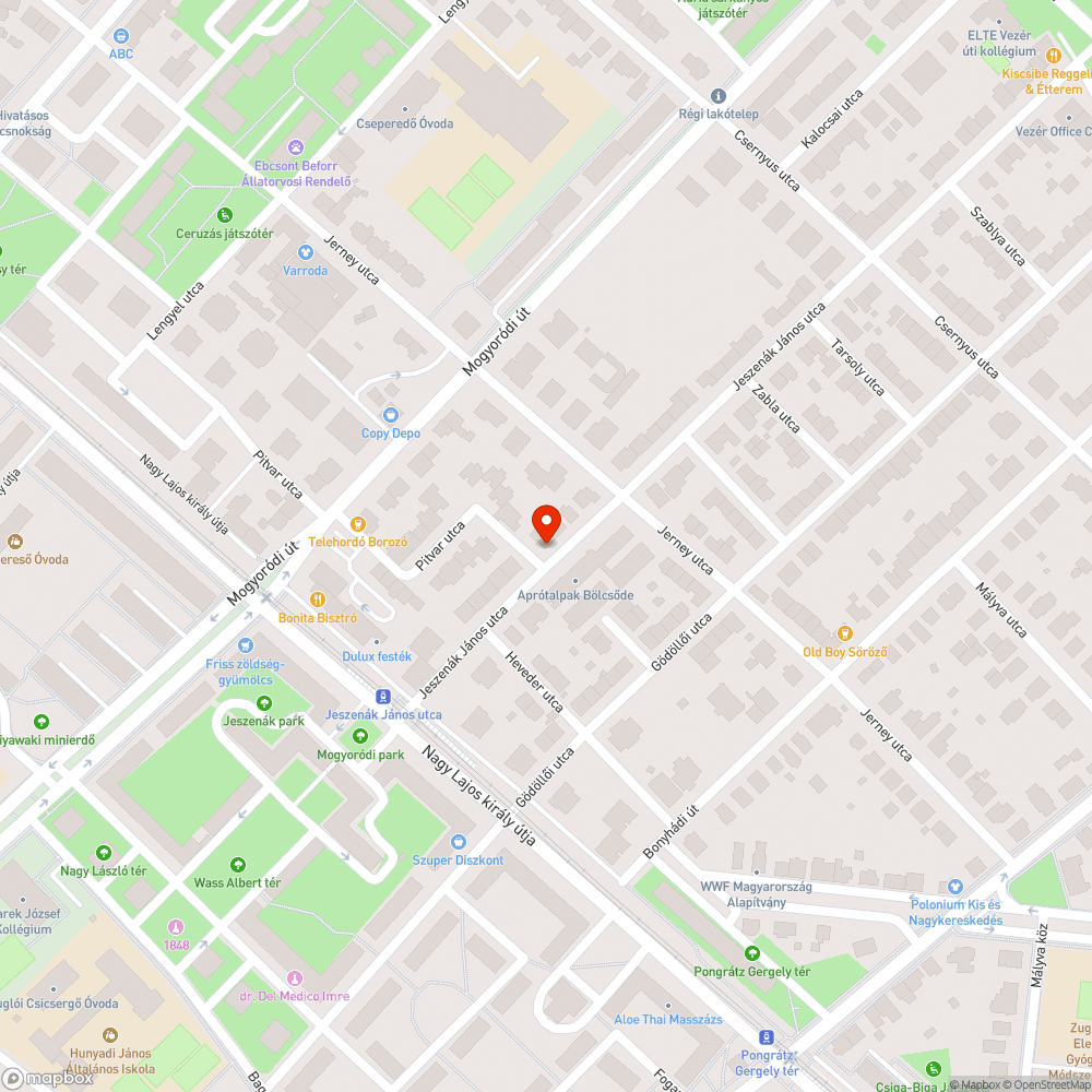 Méretes kátyú a Pitvar-Jeszenák utca sarkánál bejelentés helye