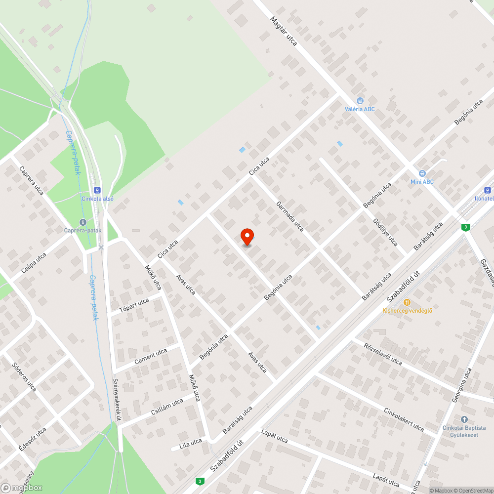 Elhagyott jármű bejelentés helye