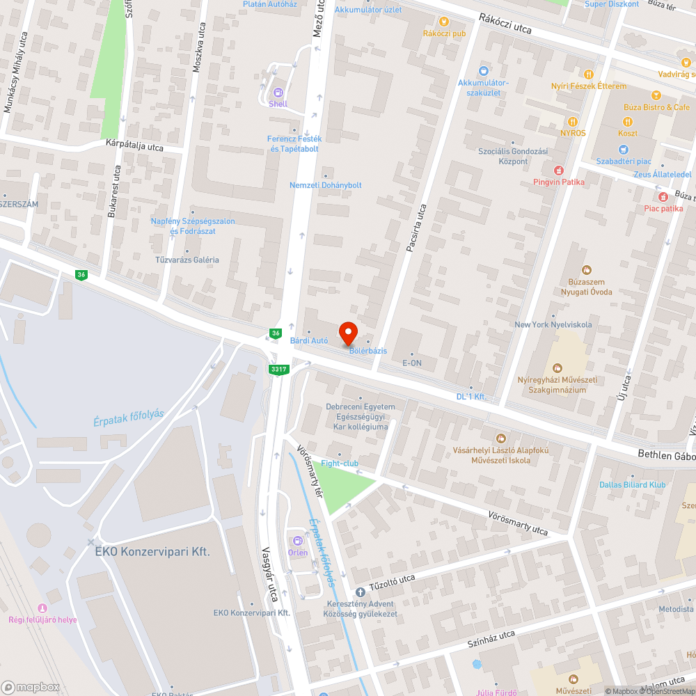 Rongàlt zöldterület bejelentés helye