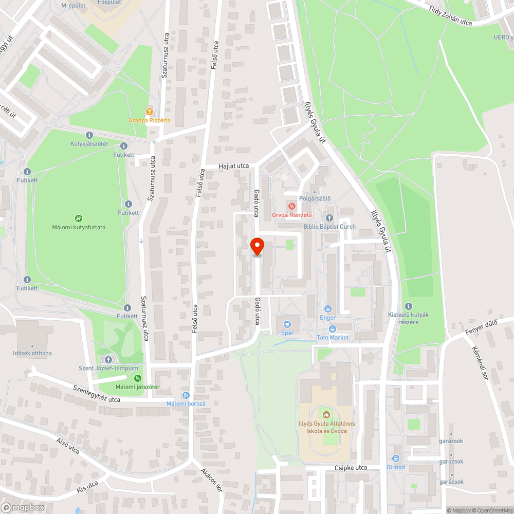 Kátyús útszakasz bejelentés helye