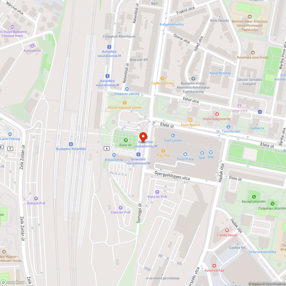 Kelenföld FUTÁR-kijelző bejelentés helye